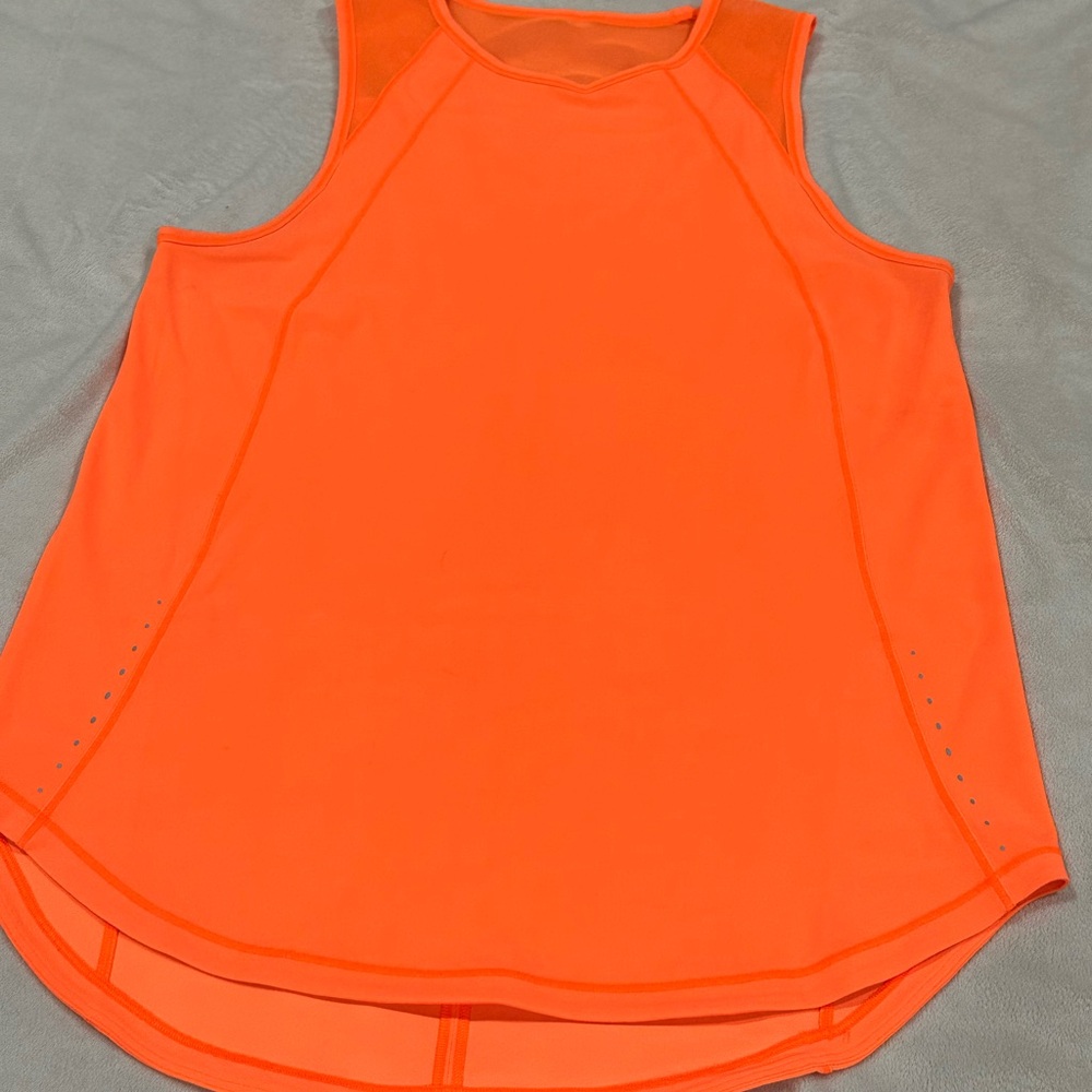 Lululemon Athletica Bright Orange Highlighter Sleeveless Tank Top